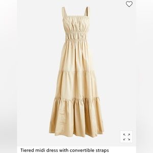 J.Crew Tiered midi dress with convertible straps